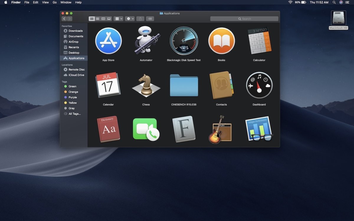 macOS 10.14 Mojave Application Icons in Finder (2018)